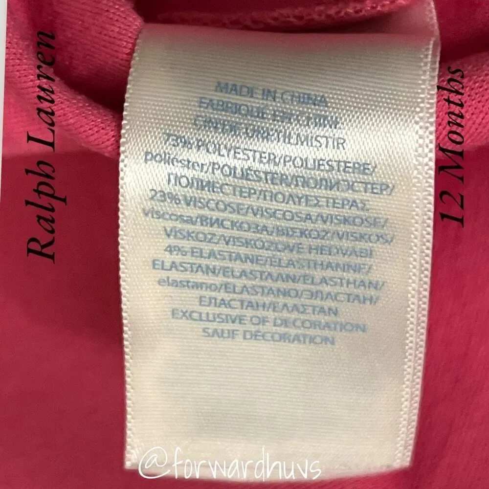 Ralph Lauren Girls Pink Dress Size 12 months
